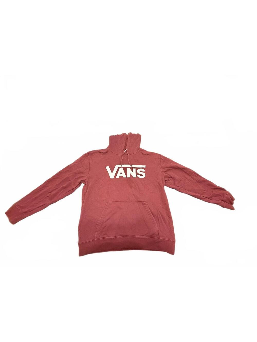 Vintage Vans Burgundy Hoodie Sweatshirt with Logo, Size XL, Very Good Condition